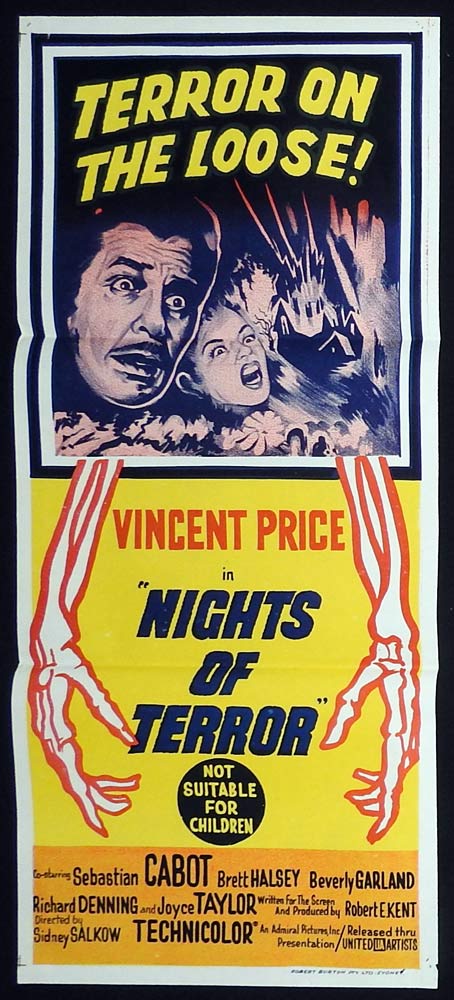 NIGHTS OF TERROR aka TWICE TOLD TALES Original Daybill movie poster Vincent Price Horror