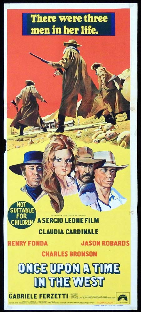 ONCE UPON A TIME IN THE WEST Original Daybill movie poster Charles Bronson Sergio Leone Spaghetti Western