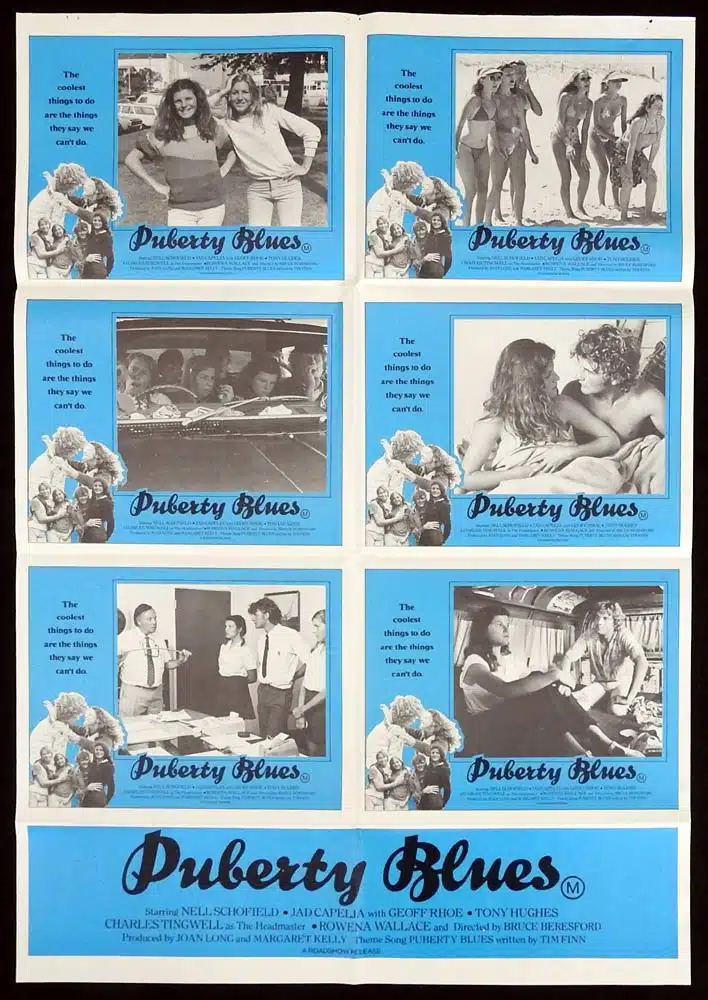 PUBERTY BLUES Original Photo sheet Movie poster Nell Schofield Jad Capelja