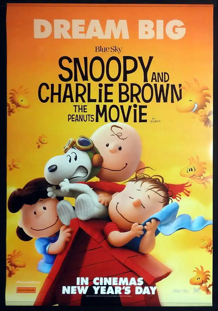 THE PEANUTS MOVIE Original DS One sheet Movie poster Snoopy and Charlie Brown