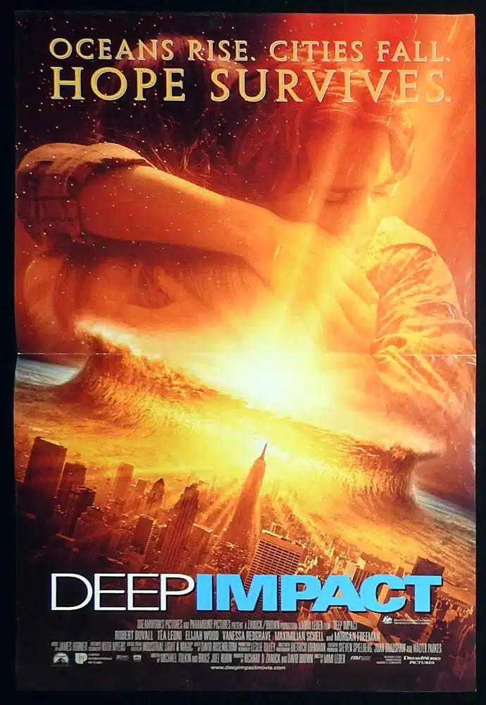 DEEP IMPACT Original Daybill Movie Poster Robert Duvall Téa Leoni Elijah Wood
