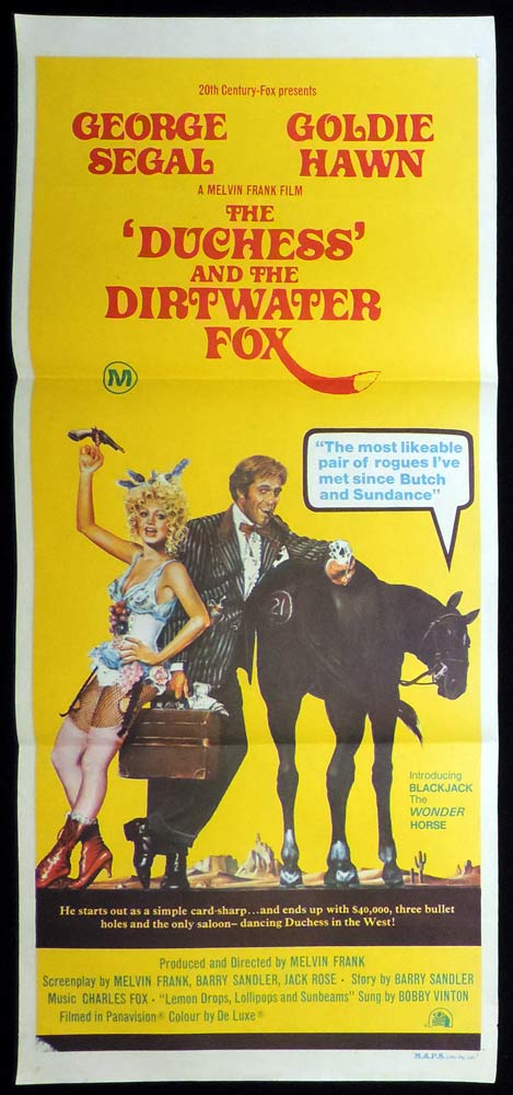 THE DUCHESS AND THE DIRTWATER FOX Original Daybill Movie Poster George Segal Goldie Hawn