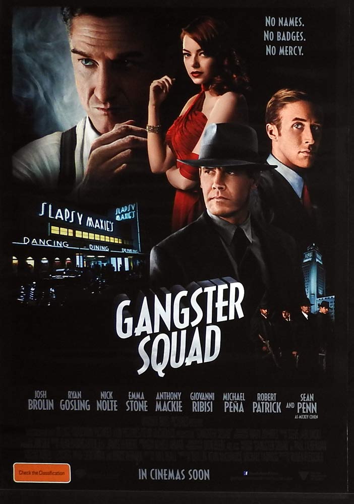 GANGSTER SQUAD Original One Sheet Movie poster Josh Brolin Ryan Gosling Sean Penn
