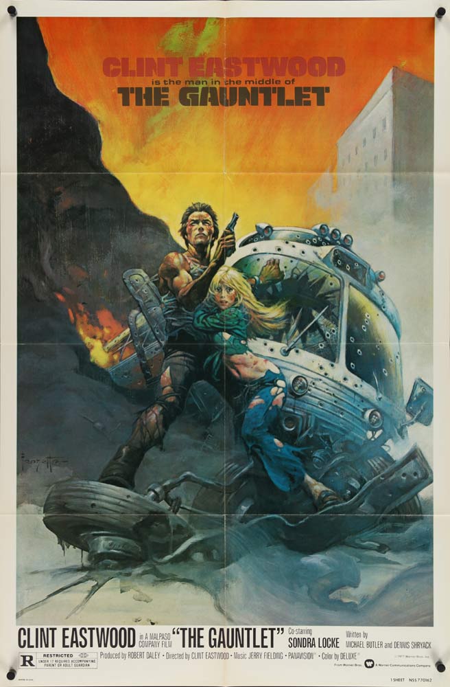 THE GAUNTLET Original US One Sheet Movie Poster Clint Eastwood Sondra Locke “A”