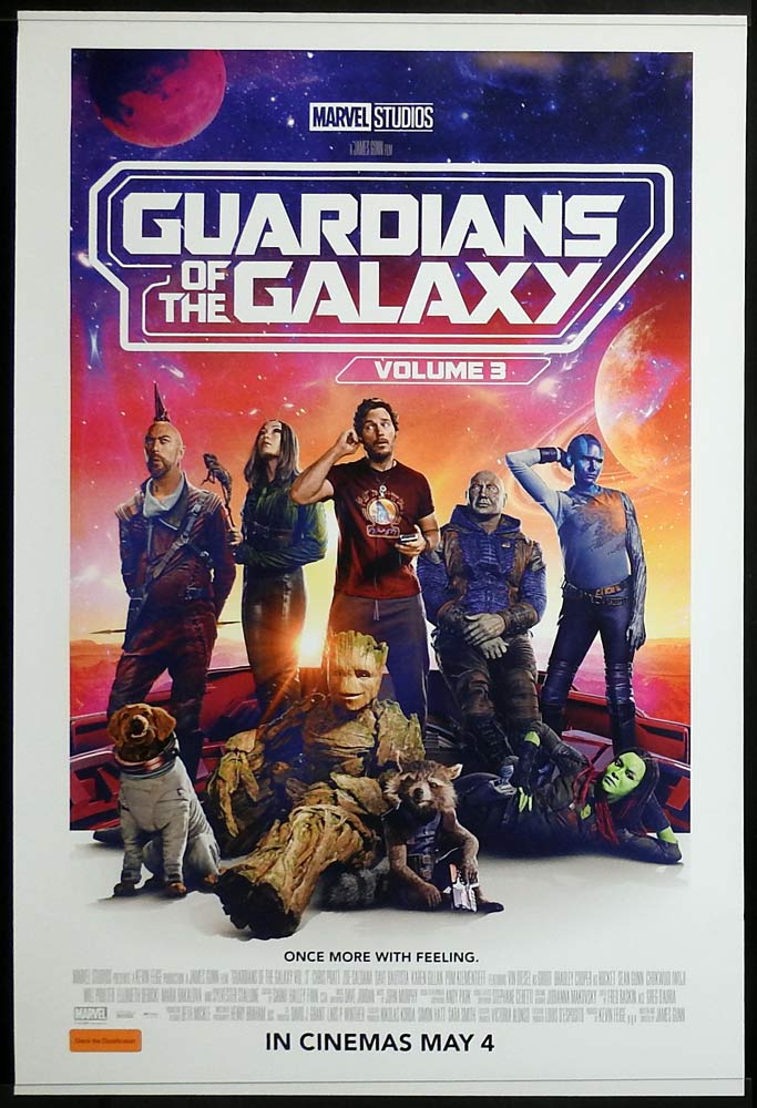 GUARDIANS OF THE GALAXY 3 Original DS One Sheet Movie Poster Chris Pratt Sylvester Stallone Marvel