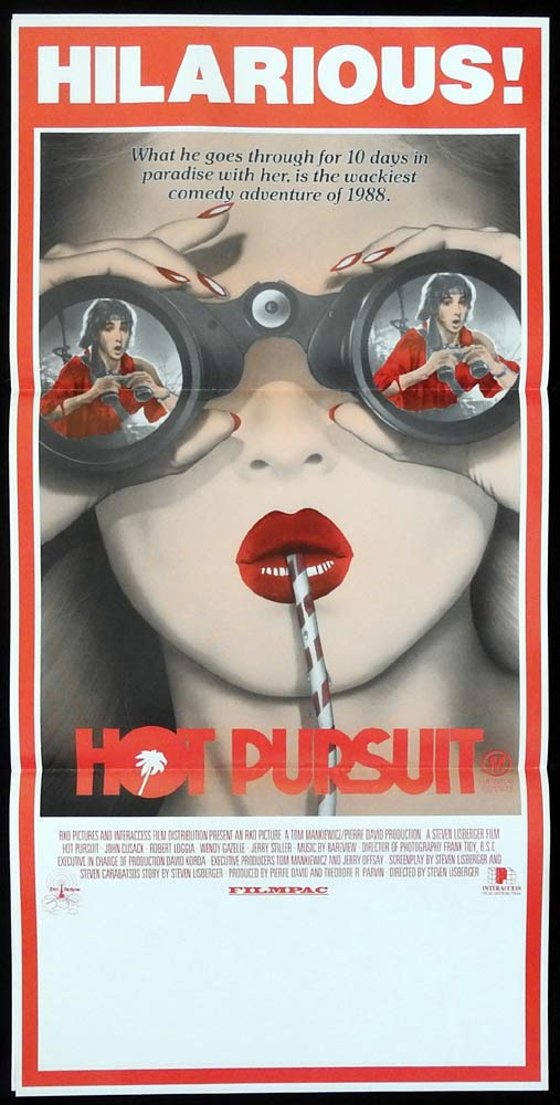 HOT PURSUIT Original Daybill Movie Poster John Cusack Robert Loggia Jerry Stiller