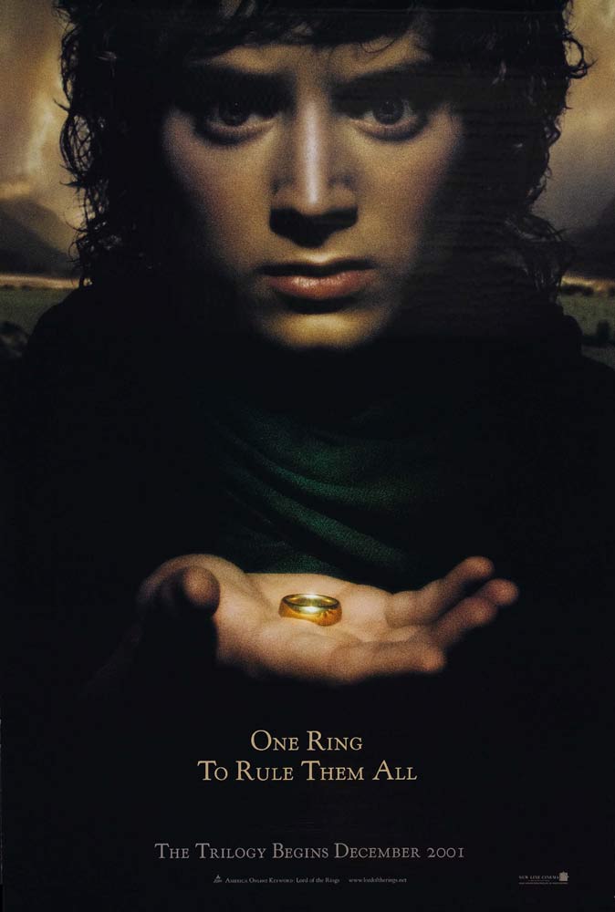 LORD OF THE RINGS FELLOWSHIP OF THE RING Original SS INT One Sheet Movie Poster One Ring