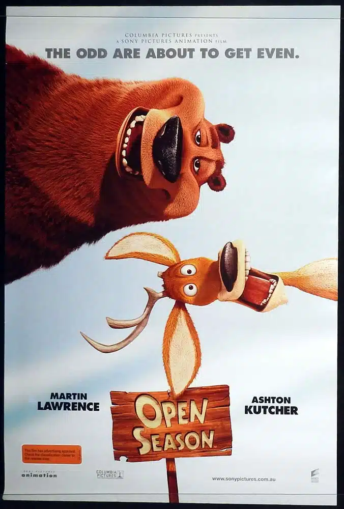 OPEN SEASON Original ADV One Sheet Movie poster Martin Lawrence Ashton Kutcher Gary Sinise
