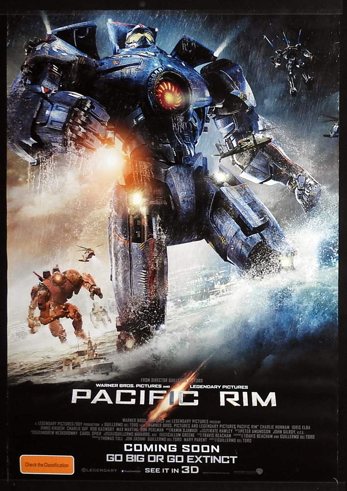 PACIFIC RIM Original One Sheet Movie poster Charlie Hunnam Idris Elba Rinko Kikuchi