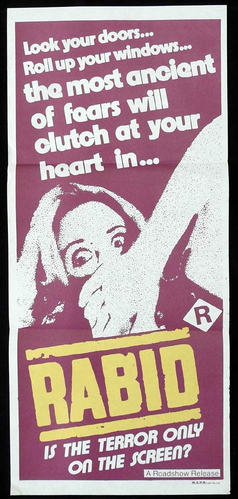 RABID Original Daybill Movie Poster David Cronenberg Marilyn Chambers