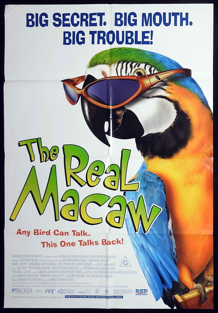 THE REAL MACAW Original One sheet Movie Poster Jamie Croft Deborra-Lee Furness