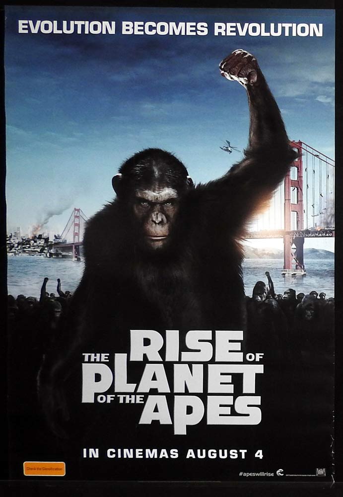 RISE OF THE PLANET OF THE APES Original One Sheet Movie poster James Franco Freida Pinto John Lithgow