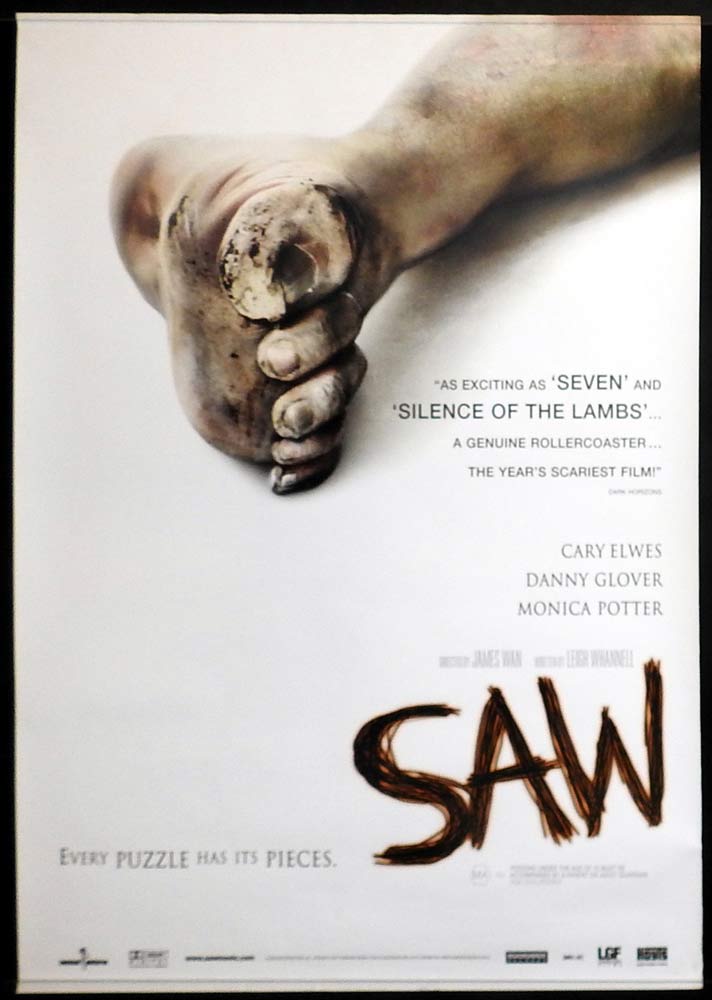 SAW Original DS AU One Sheet Movie Poster Cary Elwes Danny Glover Monica Potter B