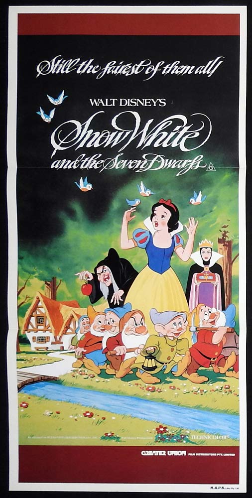 SNOW WHITE AND THE SEVEN DWARFS Original 1983r Daybill Movie Poster Disney