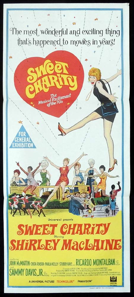 SWEET CHARITY Original Daybill Movie Poster Shirley MacLaine Bob Fosse