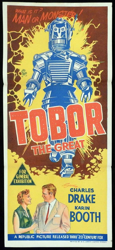 TOBOR THE GREAT Original Daybill Movie Poster Sci Fi Robot Spaceman