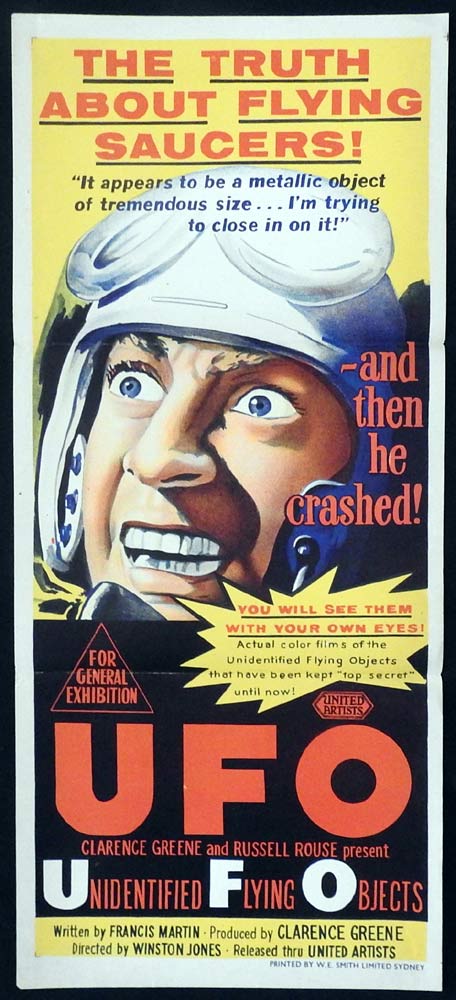 UFO Original Daybill Movie Poster Sci Fi The Truth About Flying Saucers 1956