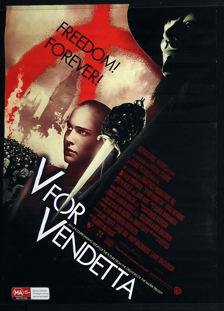 V FOR VENDETTA Original One Sheet Movie poster Natalie Portman Hugo Weaving Stephen Rea