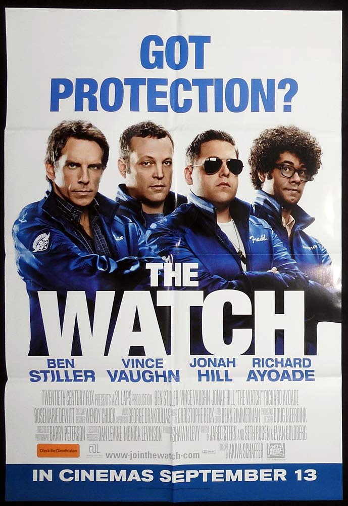 THE WATCH Original DS One sheet Movie Poster Ben Stiller Vince Vaughn Jonah Hill