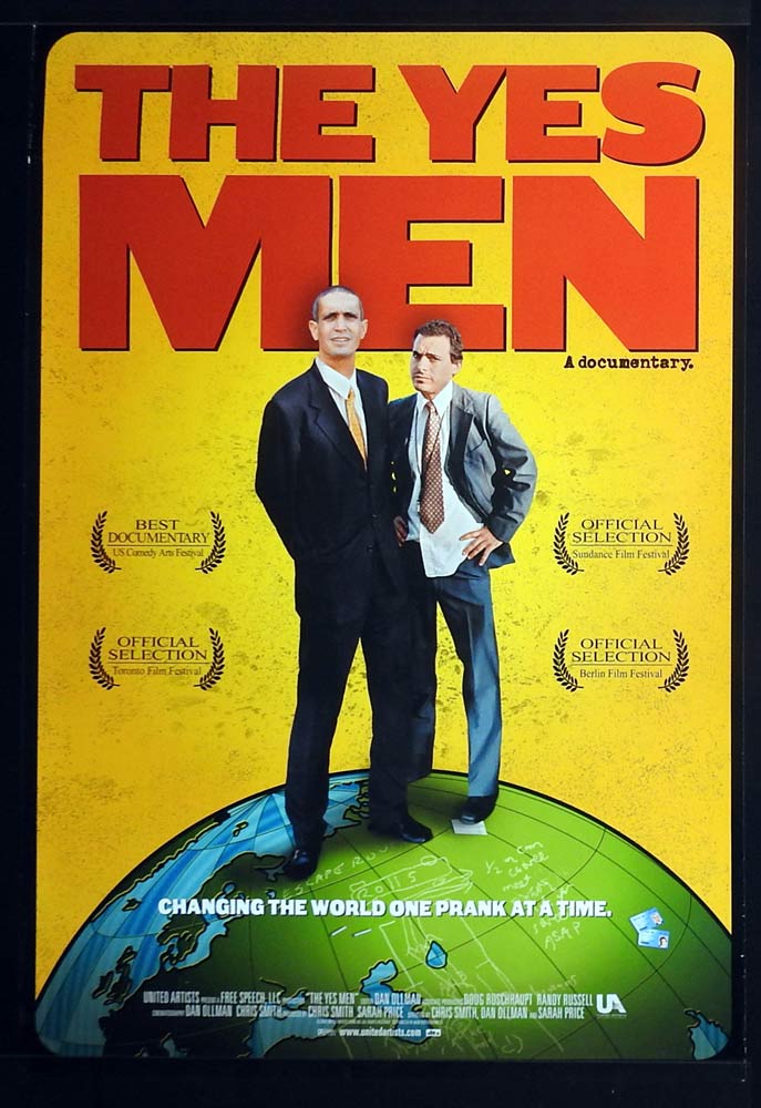THE YES MEN Original DS One Sheet Movie Poster Andy Bichlbaum and Mike Bonanno