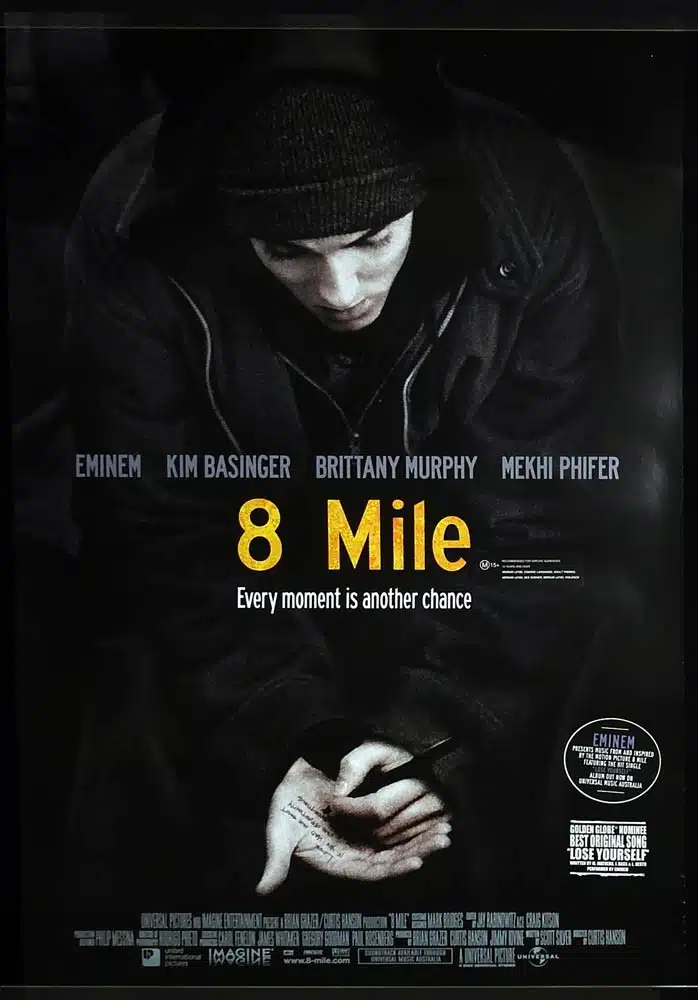 8 MILE Original AUST One Sheet Movie poster Eminem Brittany Murphy Kim Basinger
