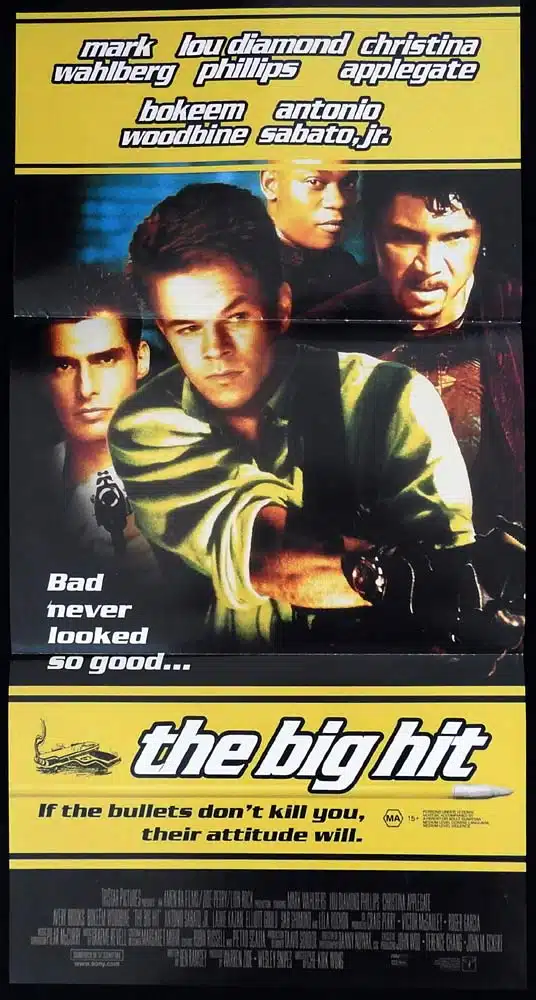 THE BIG HIT Original Daybill Movie Poster Mark Wahlberg Lou Diamond Phillips Christina Applegate