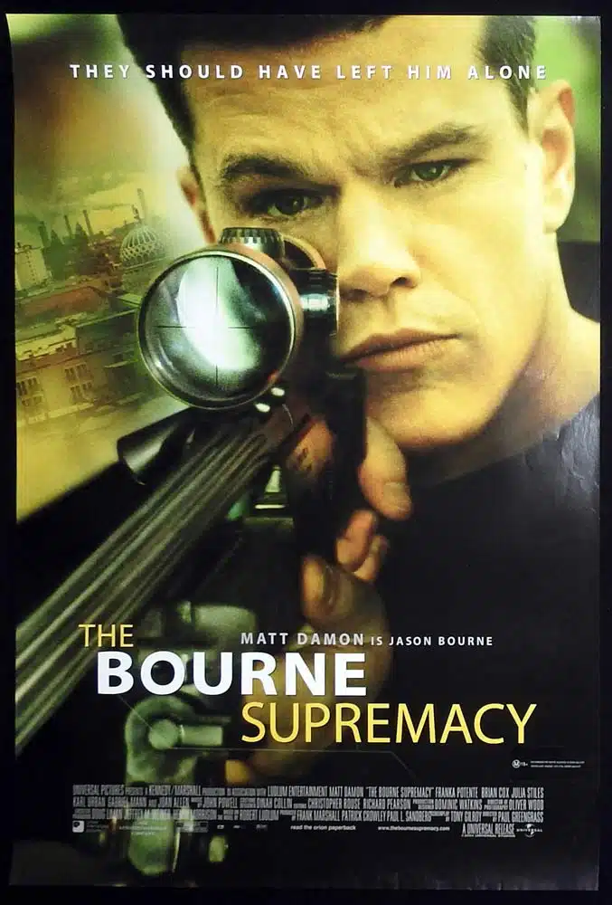 THE BOURNE SUPREMACY Original One Sheet Movie poster Matt Damon Franka Potente