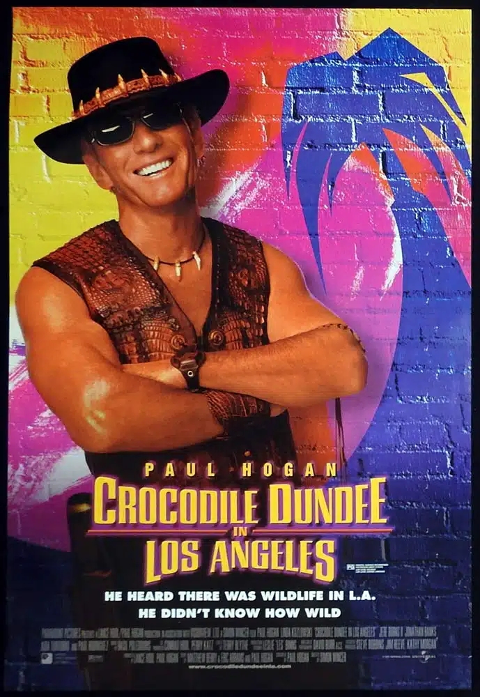 CROCODILE DUNDEE IN LOS ANGELES Original One Sheet Movie poster Paul Hogan