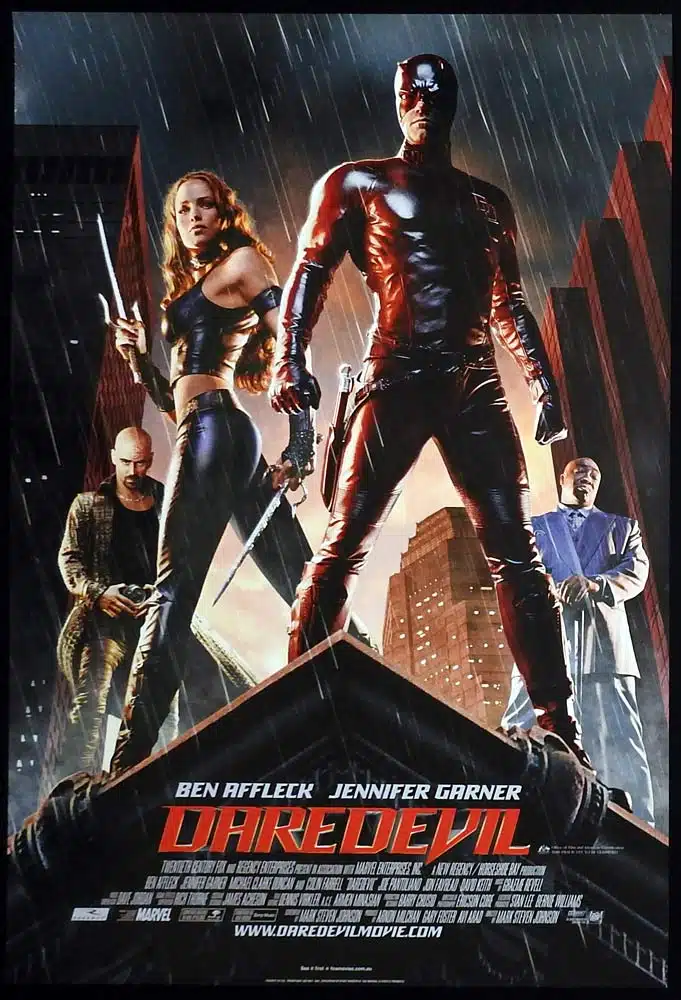 DAREDEVIL Original One Sheet Movie poster Ben Affleck Jennifer Garner Marvel Superhero
