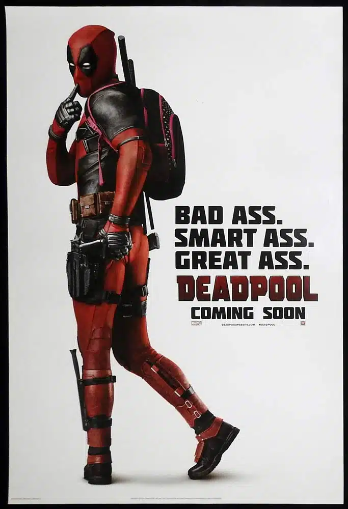 DEADPOOL Original US INT ADV One Sheet Movie poster Ryan Reynolds Morena Baccarin Marvel