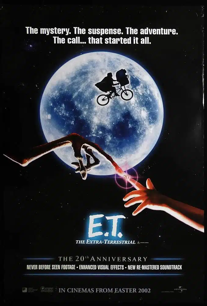 E.T Original 20th Anniversary 2002 One Sheet Movie poster Henry Thomas Bicycle