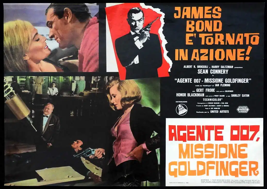 GOLDFINGER Original Italian Photobusta 1 Sean Connery James Bond Honor Blackman