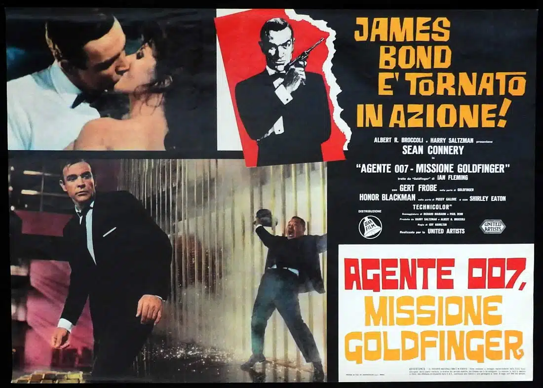 GOLDFINGER Original Italian Photobusta 2 Sean Connery James Bond Honor Blackman