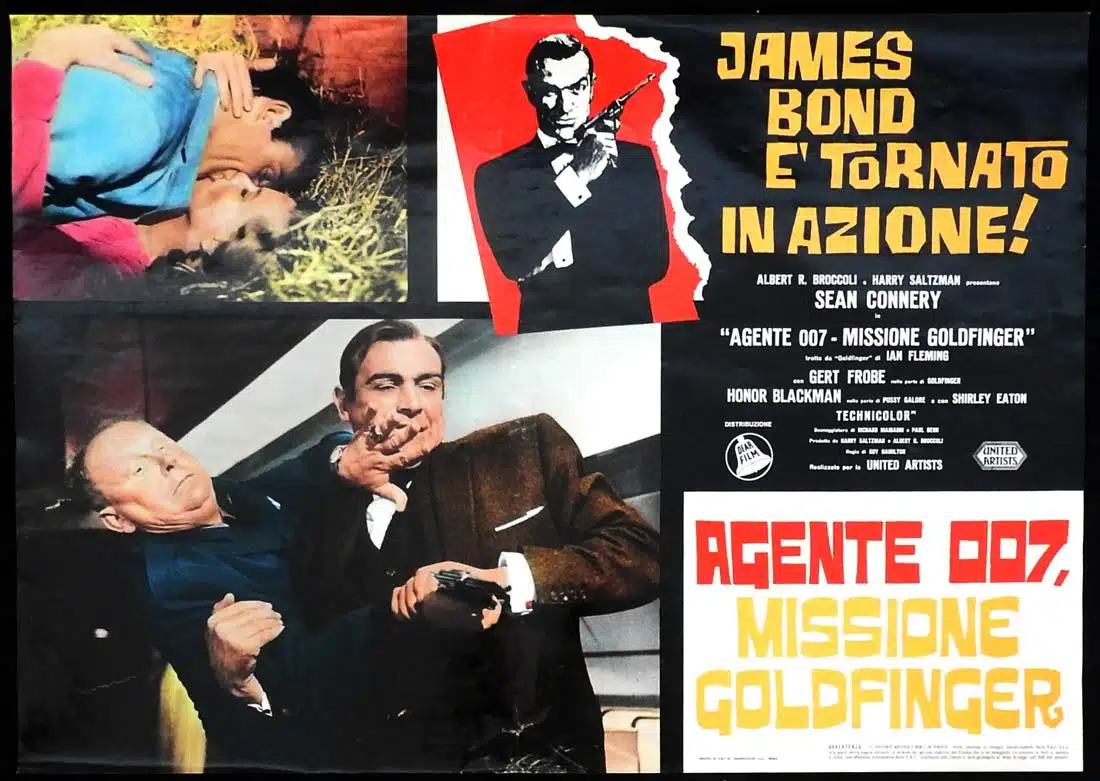 GOLDFINGER Original Italian Photobusta 4 Sean Connery James Bond Honor Blackman