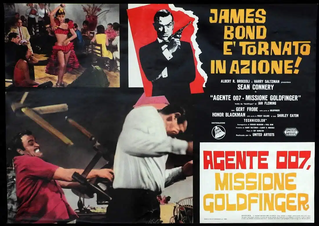 GOLDFINGER Original Italian Photobusta 5 Sean Connery James Bond Honor Blackman