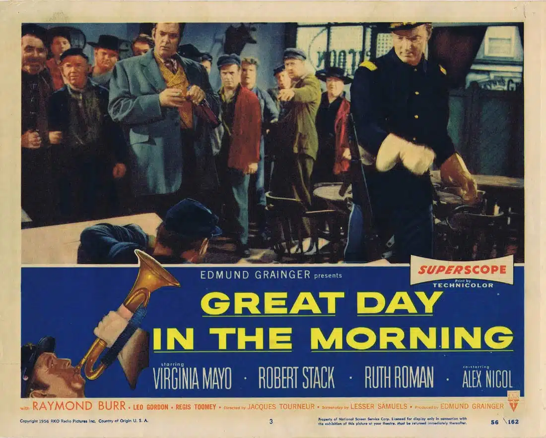 GREAT DAY IN THE MORNING Original Lobby Card 3 Virginia Mayo Robert Stack Jacques Tourneur