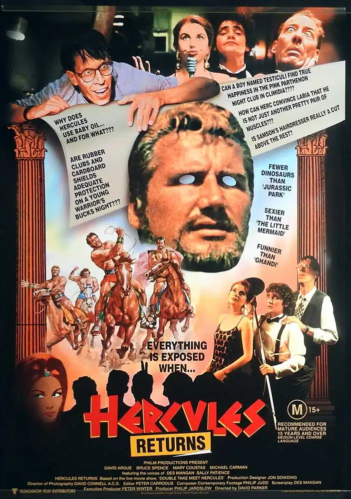 HERCULES RETURNS Original One Sheet Movie poster David Argue Mary Coustas Bruce Spence