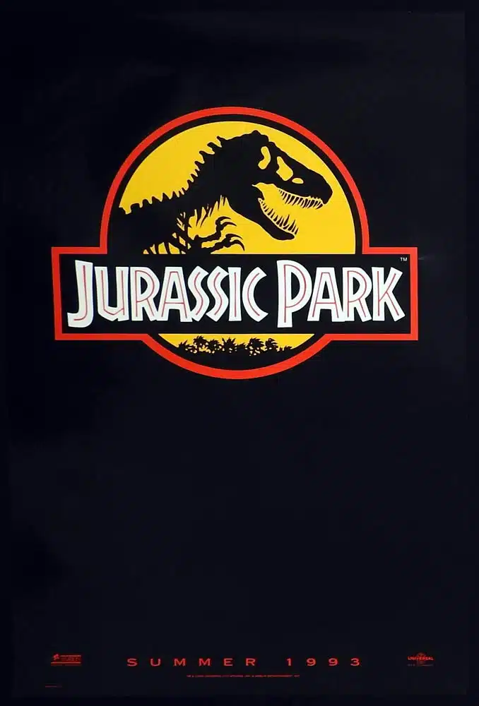 JURASSIC PARK Original US ADV One Sheet Movie poster Sam Neill Dinosaurs