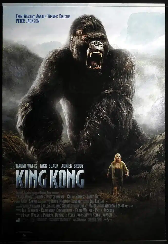 KING KONG Original DS AUST One Sheet Movie poster Naomi Watts Jack Black Adrien Brody A