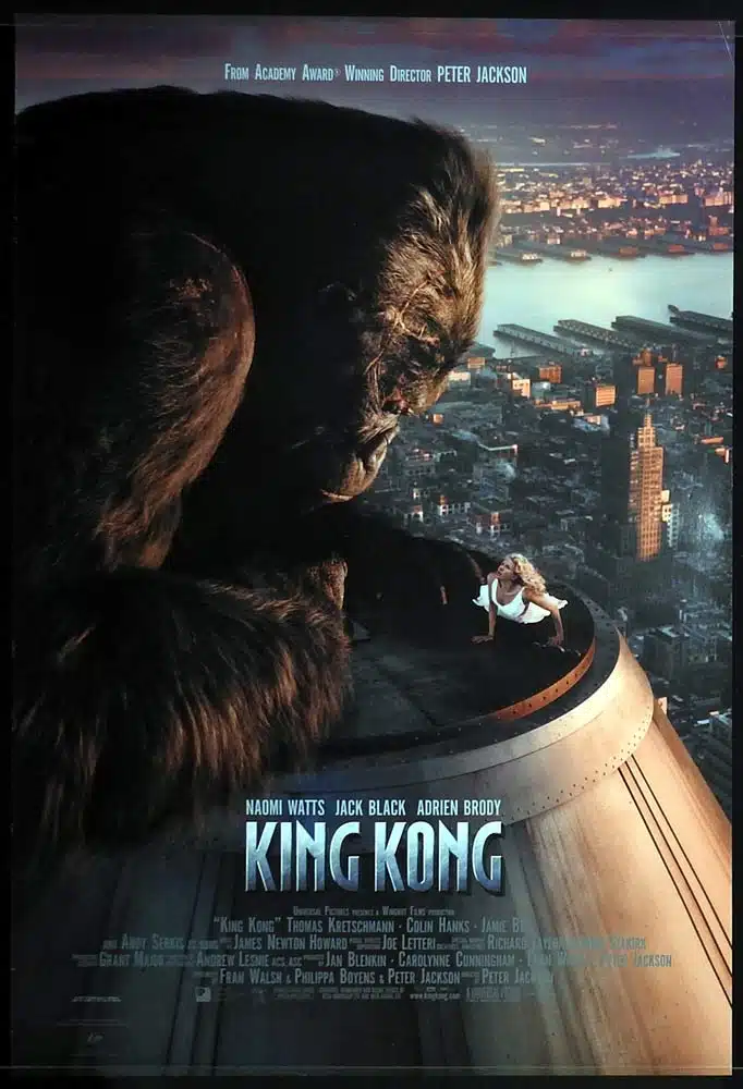 KING KONG Original DS AUST One Sheet Movie poster Naomi Watts Jack Black Adrien Brody B