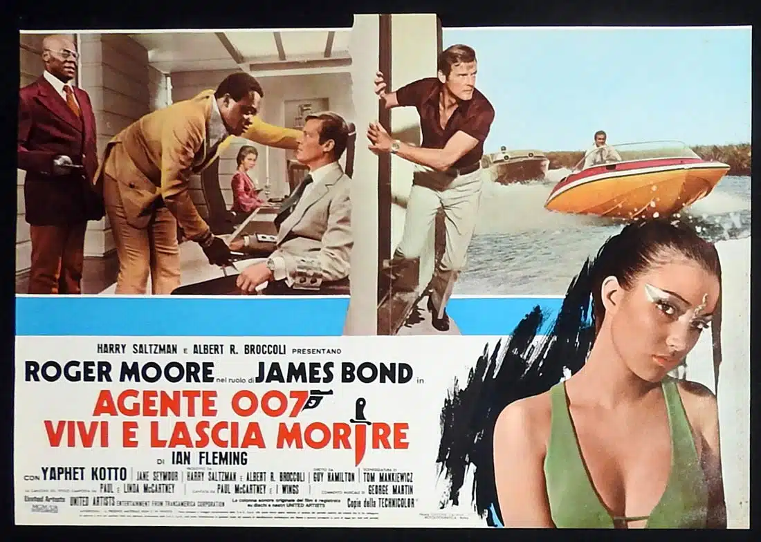 LIVE AND LET DIE Original Italian Photobusta 2 Roger Moore James Bond