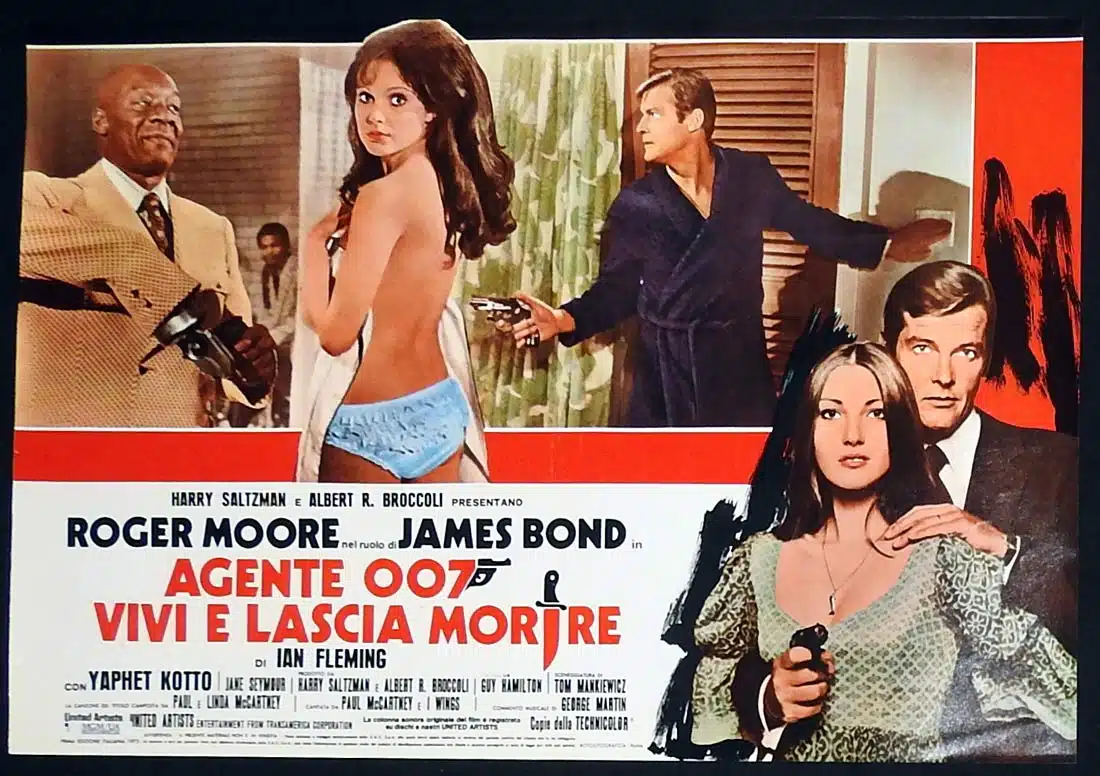 LIVE AND LET DIE Original Italian Photobusta 5 Roger Moore James Bond