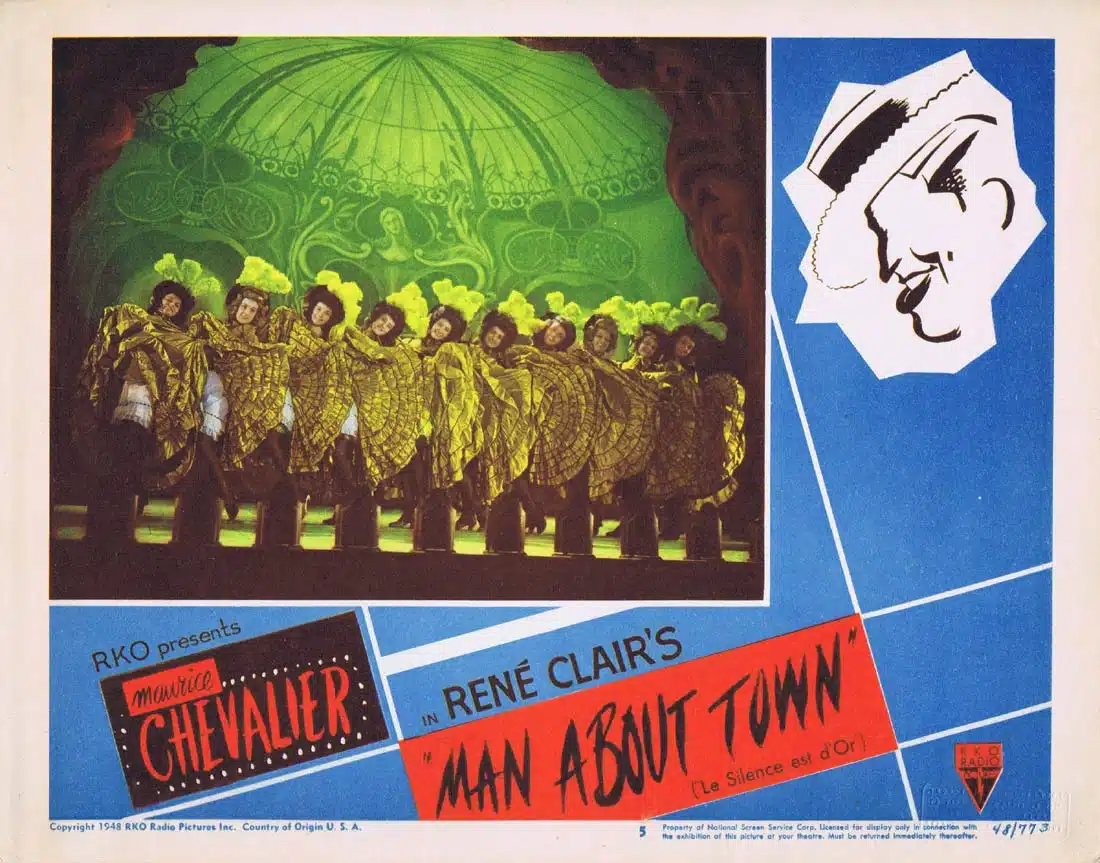 MAN ABOUT TOWN Original Lobby Card 5 Maurice Chevalier René Clair