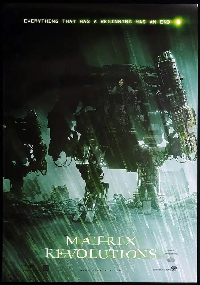 MATRIX REVOLUTIONS Original AUST Teaser One Sheet Movie poster Keanu Reeves Machine Style