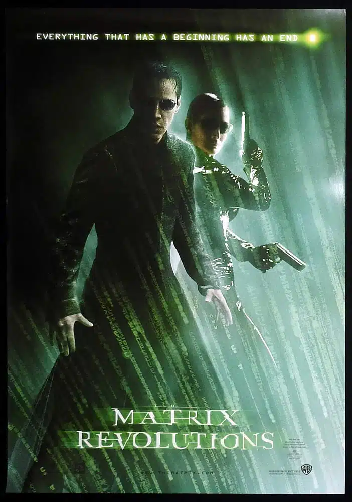 MATRIX REVOLUTIONS Original AUST Teaser One Sheet Movie poster Keanu Reeves NEO Trinity
