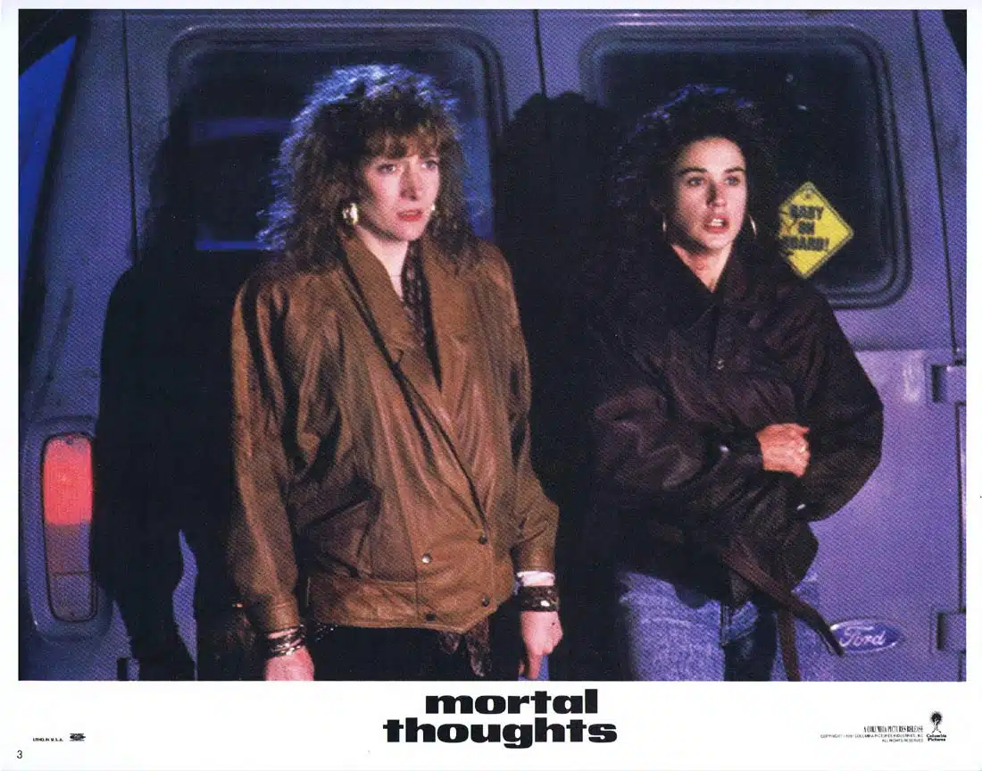 MORTAL THOUGHTS Original US Lobby Card 3 Demi Moore Glenne Headly Bruce Willis
