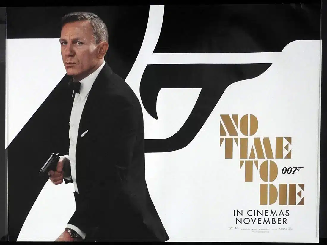 NO TIME TO DIE Original ROLLED ADV DS British Quad Movie Poster James Bond Daniel Craig