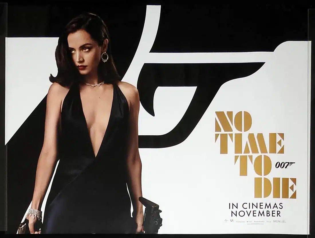 NO TIME TO DIE Original ROLLED ADV DS British Quad Movie Poster James Bond Ana de Armas