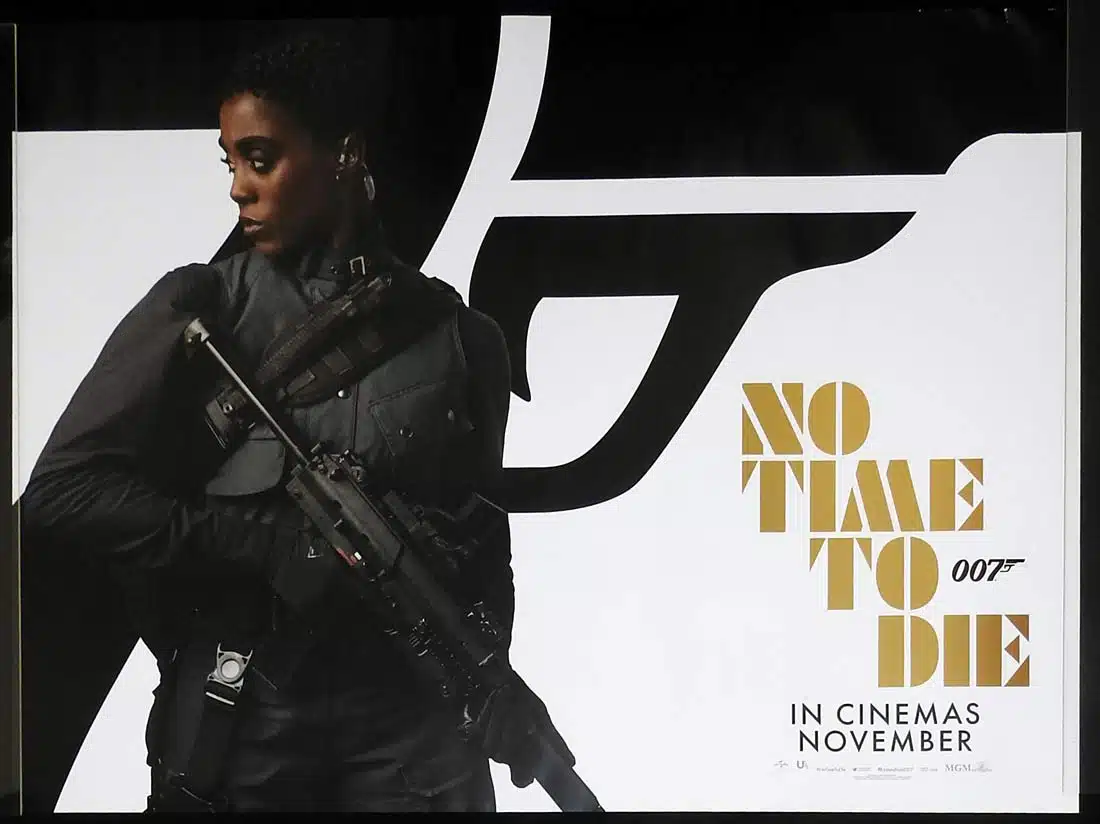 NO TIME TO DIE Original ROLLED ADV DS British Quad Movie Poster James Bond Lashana Lynch