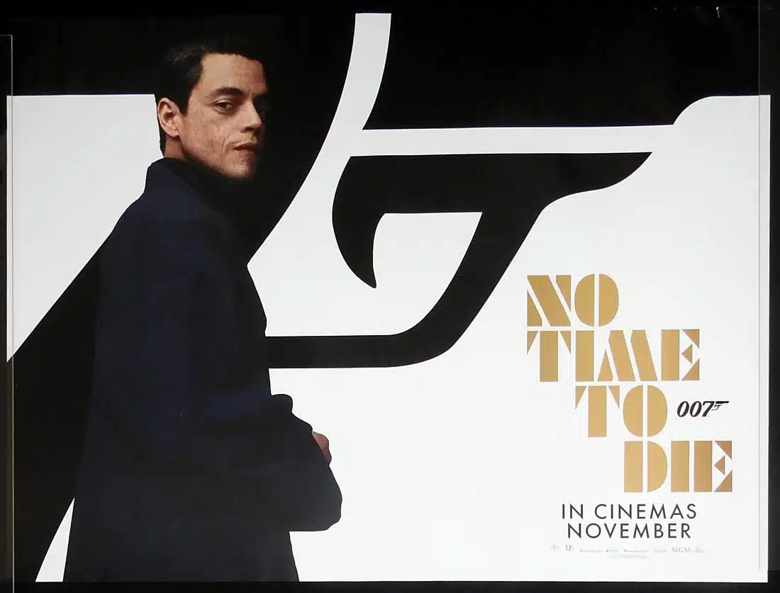 NO TIME TO DIE Original ROLLED ADV DS British Quad Movie Poster James Bond Rami Malek